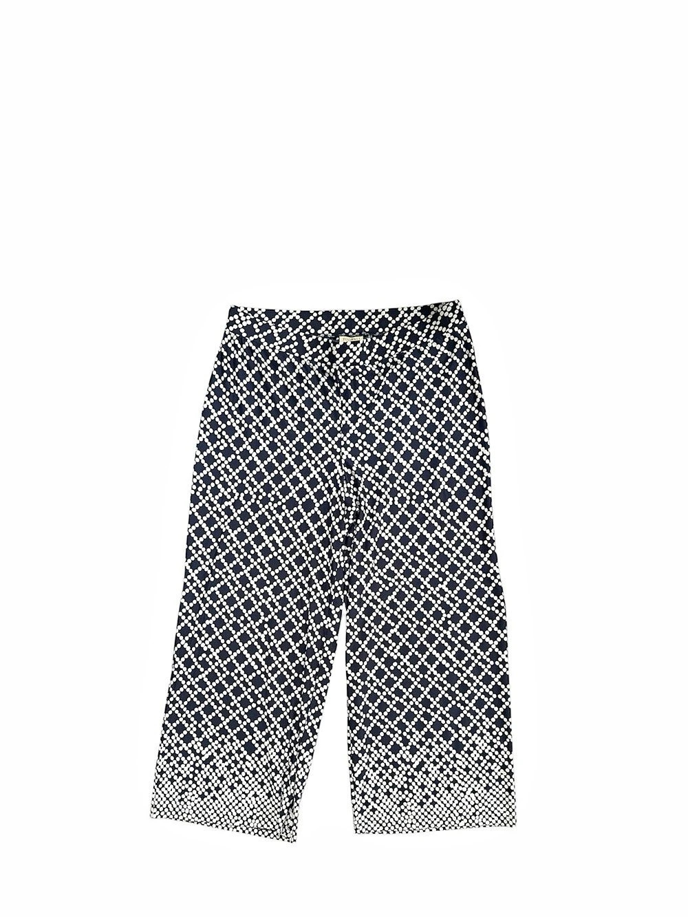 Roz & Ali Geometric Cropped Pants in Blue & White Size 2X